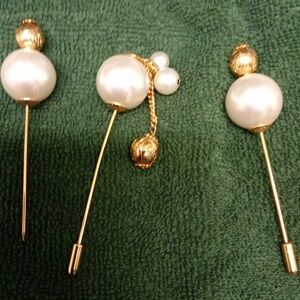 Vintage faux pearl hat pins